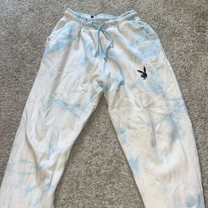 Worn Playboy tie dye sweatpants